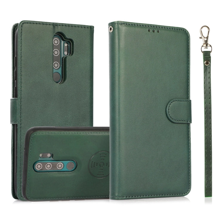 For Xiaomi Redmi Note 8 Pro Calf Texture 2 in 1 Detachable Magnetic Back Cover Horizontal Flip Leather Case with Holder & Card Slots & Wallet & Photo Frame (Green) - Xiaomi Cases by buy2fix | Online Shopping UK | buy2fix
