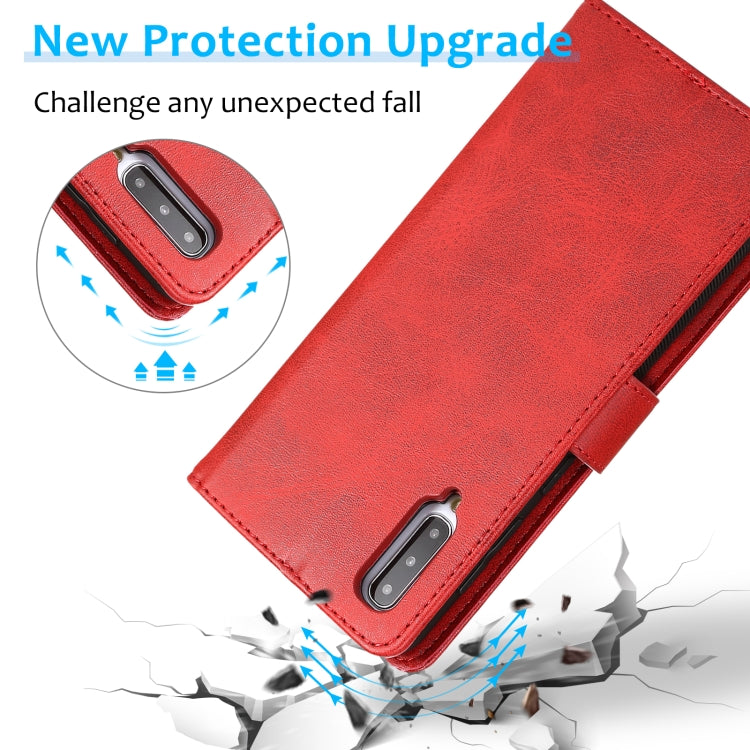 For Samsung Galaxy A50 Calf Texture 2 in 1 Detachable Magnetic Back Cover Horizontal Flip Leather Case with Holder & Card Slots & Wallet & Photo Frame(Red) by buy2fix