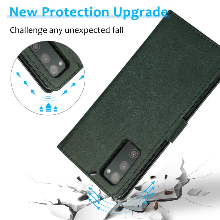 For Samsung Galaxy S20 FE Calf Texture 2 in 1 Detachable Magnetic Back Cover Horizontal Flip Leather Case with Holder & Card Slots & Wallet & Photo Frame(Green) by buy2fix