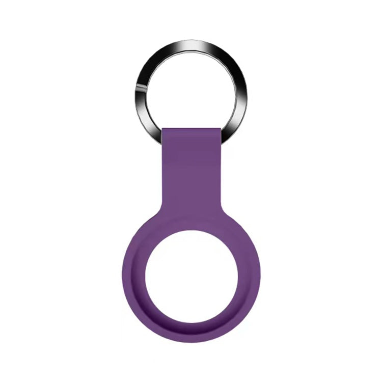 Mutural Liquid Silicone Protective Case with Key Ring for AirTag(Dark Purple) - Other by Mutural | Online Shopping UK | buy2fix
