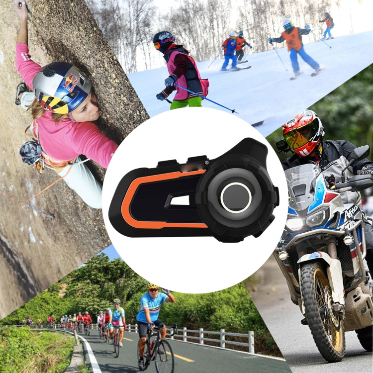 WUPP CS-1412B1 Bluetooth 5.1 S2 Motorcycle Helmet Full Duplex Bluetooth Intercom Headset Earphone(Orange) - Motorcycle Walkie Talkie by buy2fix | Online Shopping UK | buy2fix