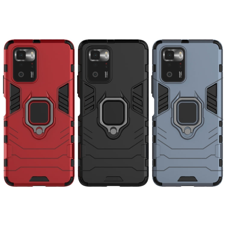 For Xiaomi Redmi Note 10 Pro 5G Shockproof PC + TPU Protective Case with Magnetic Ring Holder(Navy Blue) - Xiaomi Cases by buy2fix | Online Shopping UK | buy2fix