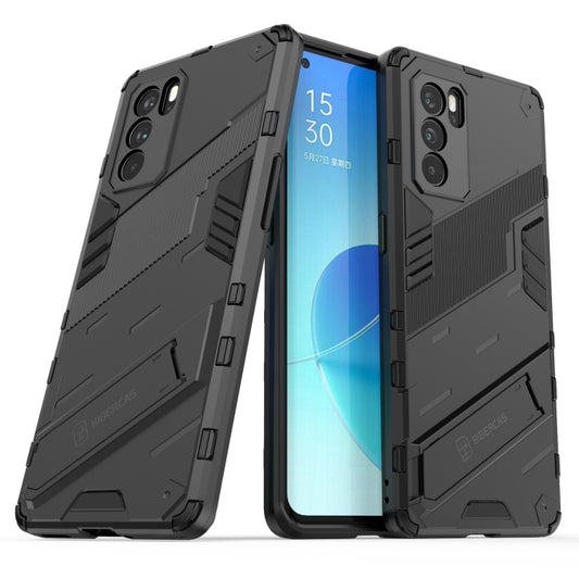 For OPPO Reno6 Pro 5G Punk Armor 2 in 1 PC + TPU Shockproof Case with Invisible Holder(Black) by buy2fix
