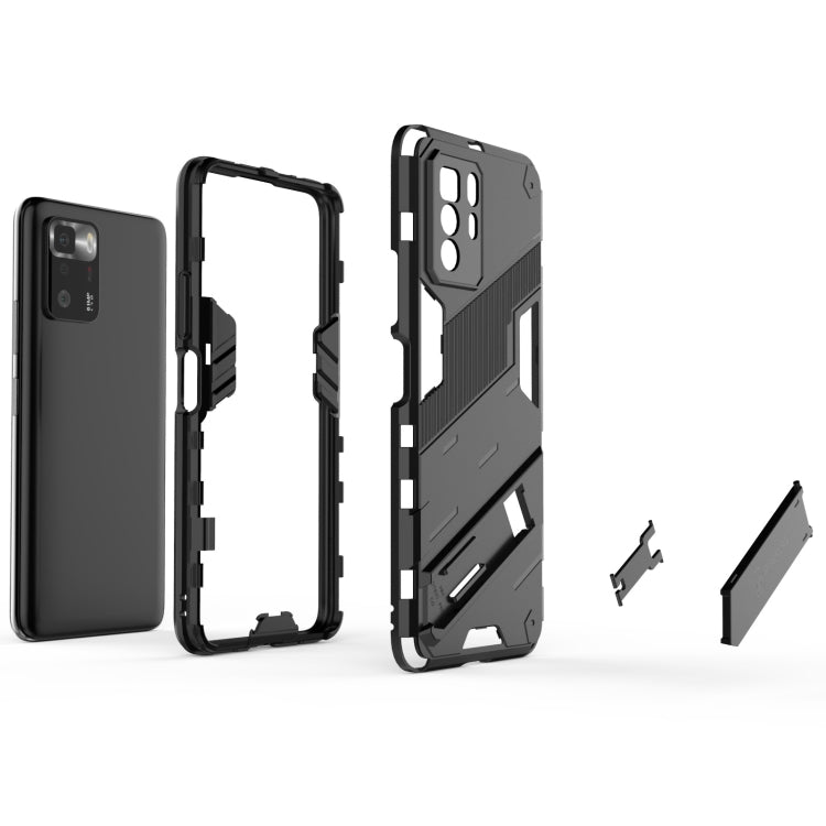 For Xiaomi Redmi Note 10 Pro 5G Punk Armor 2 in 1 PC + TPU Shockproof Case with Invisible Holder(Orange) - Xiaomi Cases by buy2fix | Online Shopping UK | buy2fix
