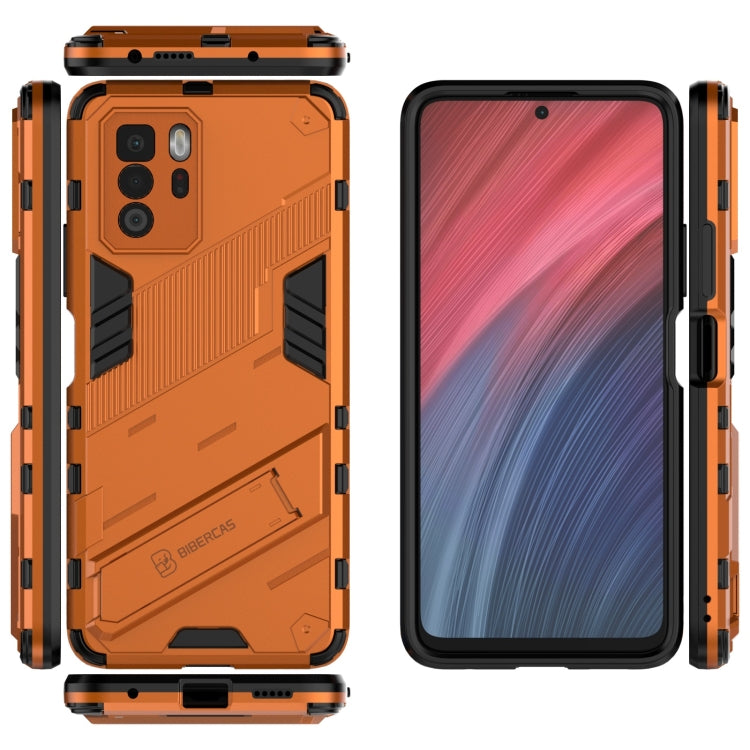 For Xiaomi Redmi Note 10 Pro 5G Punk Armor 2 in 1 PC + TPU Shockproof Case with Invisible Holder(Orange) - Xiaomi Cases by buy2fix | Online Shopping UK | buy2fix