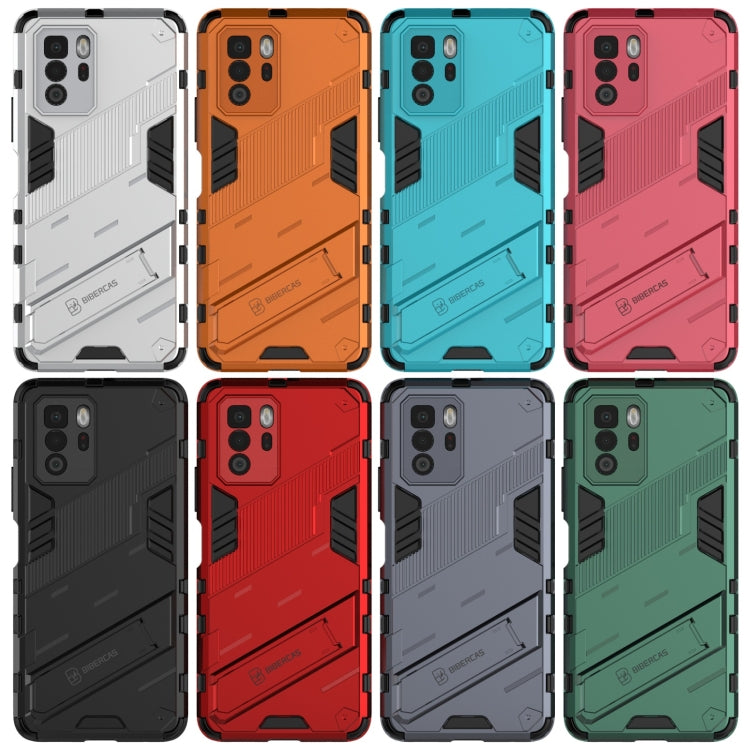 For Xiaomi Redmi Note 10 Pro 5G Punk Armor 2 in 1 PC + TPU Shockproof Case with Invisible Holder(Orange) - Xiaomi Cases by buy2fix | Online Shopping UK | buy2fix