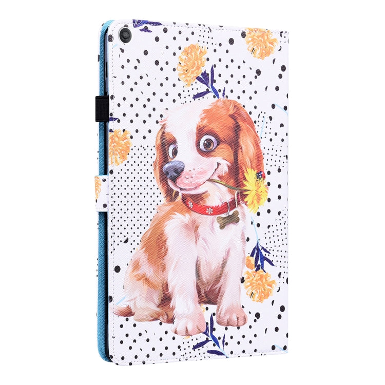 For Amazon Fire HD 10 2019 Animal Pattern Horizontal Flip Leather Case with Holder & Card Slots & Photo Frame & Sleep / Wake-up Function(Little Flower dog) - Amazon by buy2fix | Online Shopping UK | buy2fix
