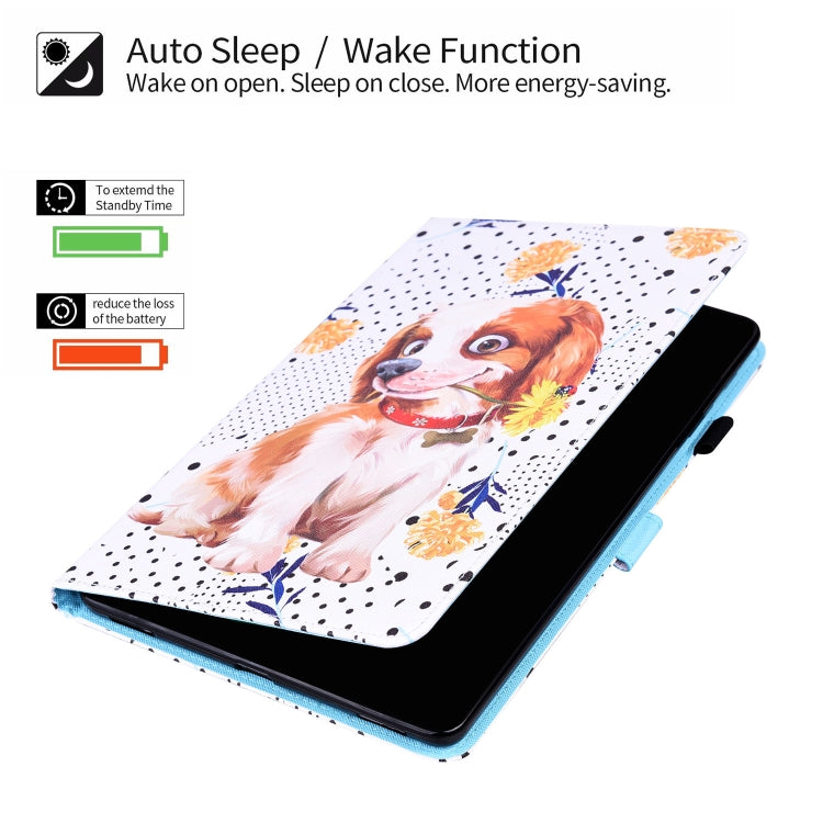 For Amazon Fire HD 10 2019 Animal Pattern Horizontal Flip Leather Case with Holder & Card Slots & Photo Frame & Sleep / Wake-up Function(Little Flower dog) - Amazon by buy2fix | Online Shopping UK | buy2fix
