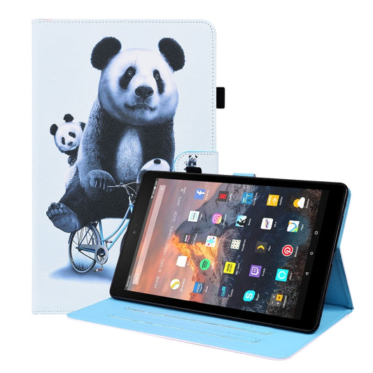 For Amazon Fire HD 10 2019 Animal Pattern Horizontal Flip Leather Case with Holder & Card Slots & Photo Frame & Sleep / Wake-up Function(Cycling Panda) - Amazon by buy2fix | Online Shopping UK | buy2fix