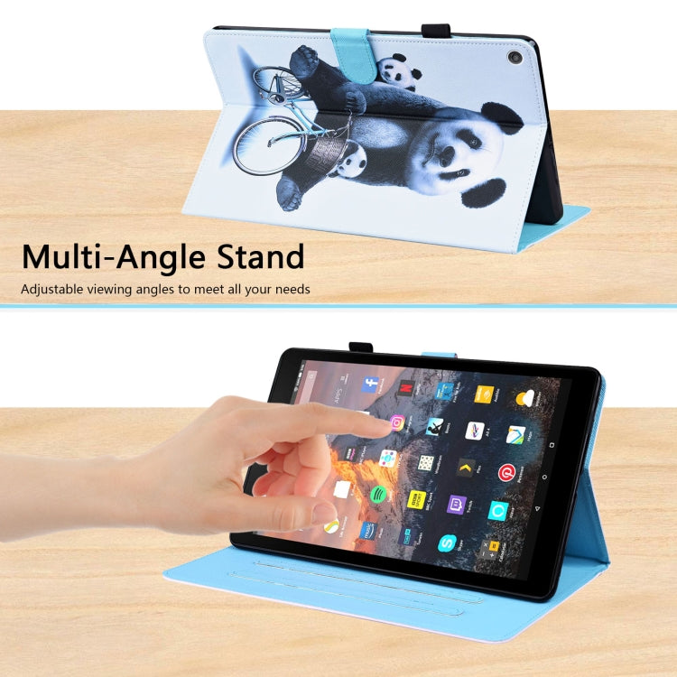 For Amazon Fire HD 10 2019 Animal Pattern Horizontal Flip Leather Case with Holder & Card Slots & Photo Frame & Sleep / Wake-up Function(Cycling Panda) - Amazon by buy2fix | Online Shopping UK | buy2fix