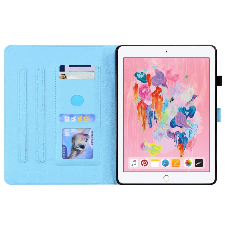 Animal Pattern Horizontal Flip Leather Case with Holder & Card Slots & Photo Frame & Sleep / Wake-up Function For iPad 9.7 2018 / 2017(Bib Kitten) by buy2fix