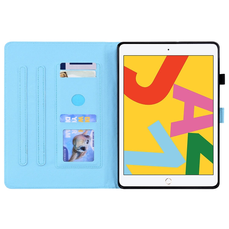 For iPad 10.2 2021 / 2020 / 2019 Animal Pattern Horizontal Flip Leather Case with Holder & Card Slots & Photo Frame & Sleep / Wake-up Function(Cycling Panda) by buy2fix