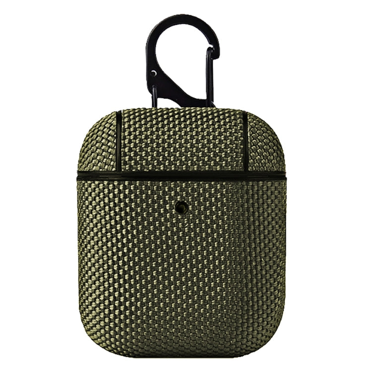 Business Cloth Earphone Protective Case with Hook For AirPods 1 / 2(Green) - For AirPods 1/2 by buy2fix | Online Shopping UK | buy2fix
