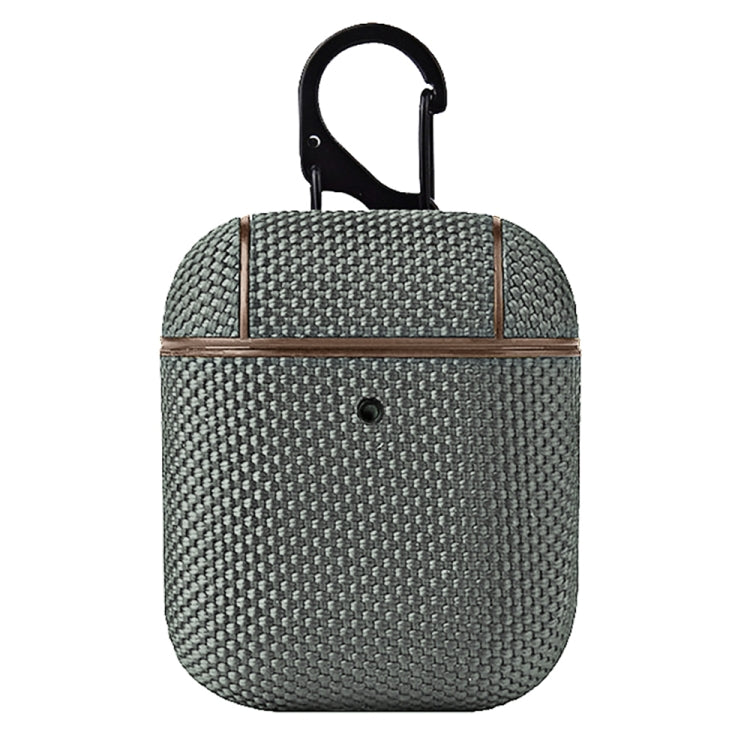 Business Cloth Earphone Protective Case with Hook For AirPods 1 / 2(Grey) - For AirPods 1/2 by buy2fix | Online Shopping UK | buy2fix