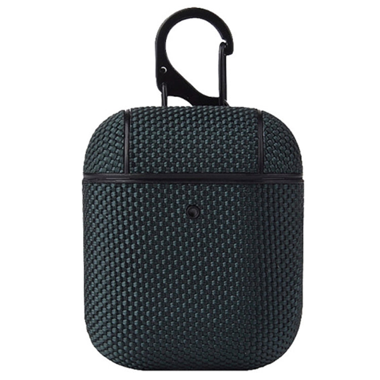 Business Cloth Earphone Protective Case with Hook For AirPods 1 / 2(Dark Green) - For AirPods 1/2 by buy2fix | Online Shopping UK | buy2fix