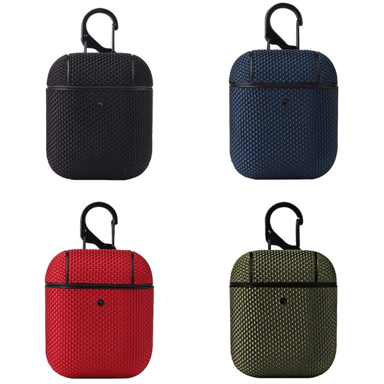 Business Cloth Earphone Protective Case with Hook For AirPods 1 / 2(Dark Green) - For AirPods 1/2 by buy2fix | Online Shopping UK | buy2fix