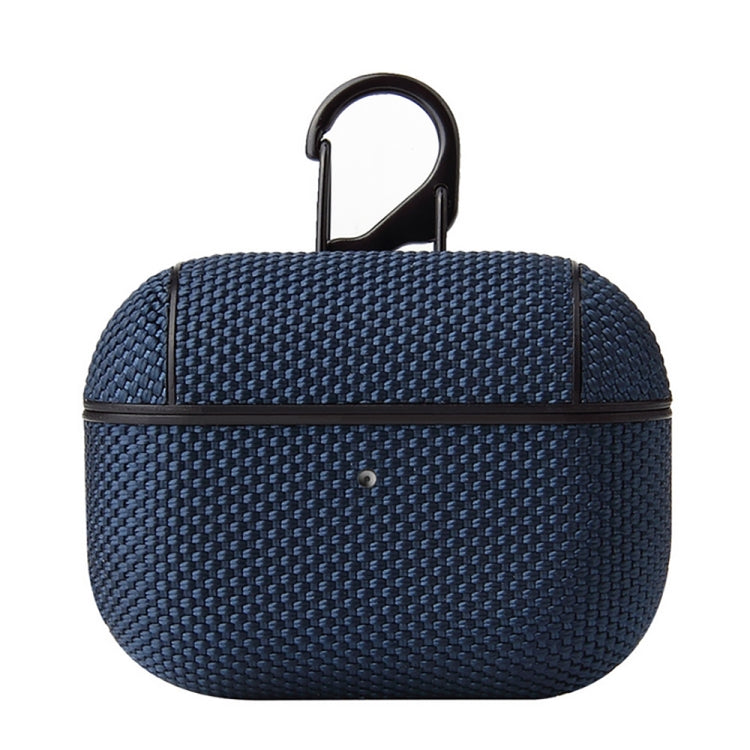 Business Cloth Earphone Protective Case with Hook For AirPods Pro(Blue) - For AirPods Pro by buy2fix | Online Shopping UK | buy2fix