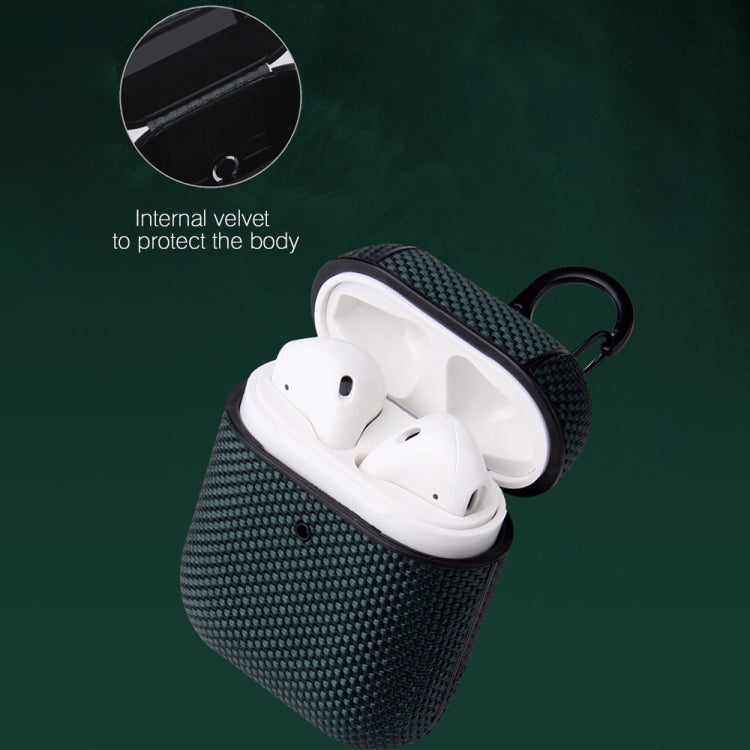 Business Cloth Earphone Protective Case with Hook For AirPods Pro(Blue) - For AirPods Pro by buy2fix | Online Shopping UK | buy2fix