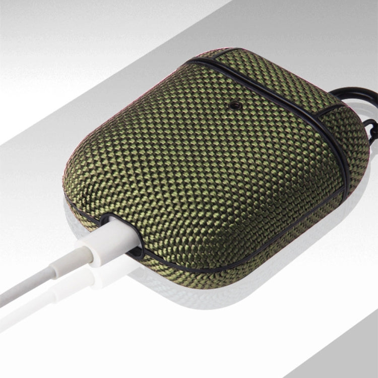 Business Cloth Earphone Protective Case with Hook For AirPods Pro(Blue) - For AirPods Pro by buy2fix | Online Shopping UK | buy2fix