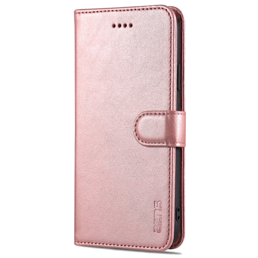 For iPhone 11 AZNS Skin Feel Calf Texture Horizontal Flip Leather Case with Card Slots & Holder & Wallet (Rose Gold) by AZNS