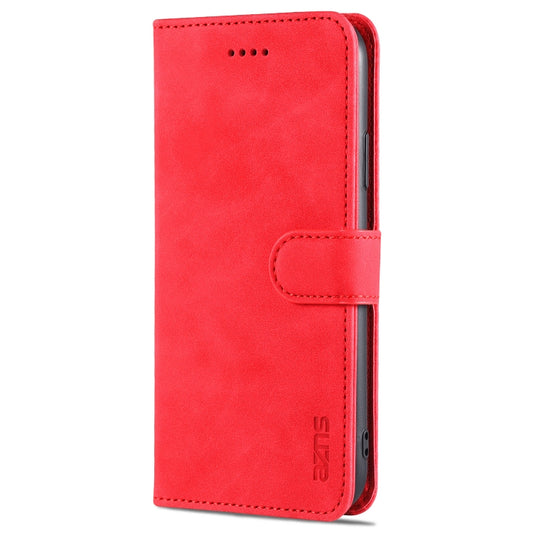 For iPhone 11 AZNS Skin Feel Calf Texture Horizontal Flip Leather Case with Card Slots & Holder & Wallet (Red) by AZNS