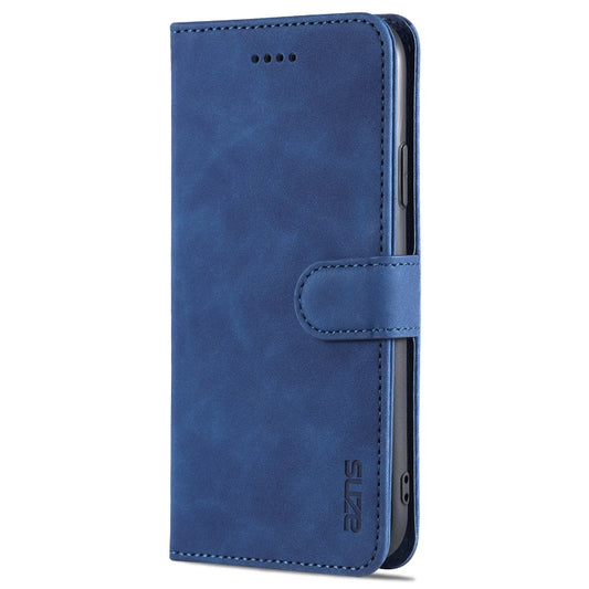 For iPhone 11 AZNS Skin Feel Calf Texture Horizontal Flip Leather Case with Card Slots & Holder & Wallet (Blue) by AZNS