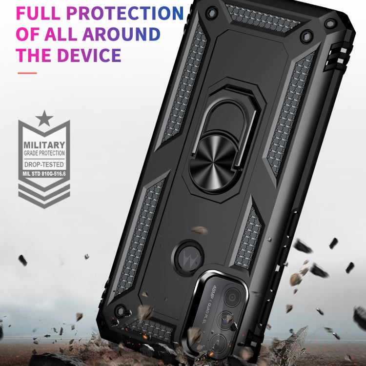 For Motorola Moto G50 Shockproof TPU + PC Protective Case with 360 Degree Rotating Holder(Black) by buy2fix