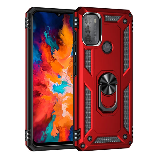 For Motorola Moto G50 Shockproof TPU + PC Protective Case with 360 Degree Rotating Holder(Red) by buy2fix