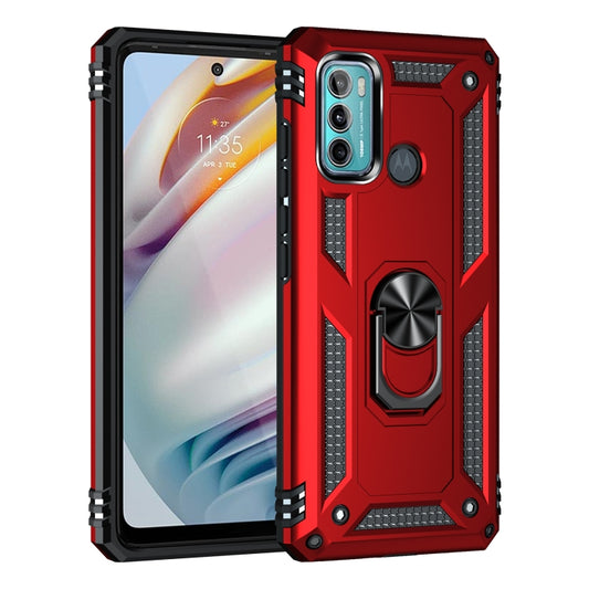 For Motorola Moto G60 / G40 Fusion Shockproof TPU + PC Protective Case with 360 Degree Rotating Holder(Red) by buy2fix