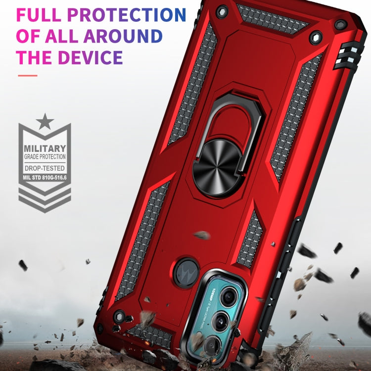 For Motorola Moto G60 / G40 Fusion Shockproof TPU + PC Protective Case with 360 Degree Rotating Holder(Red) by buy2fix