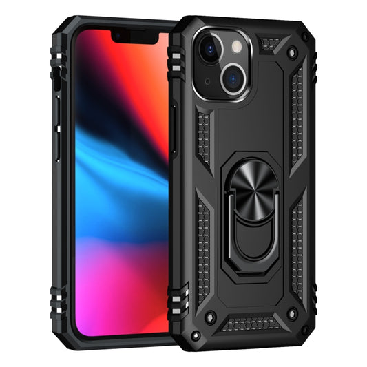 For iPhone 13 mini Shockproof TPU + PC Protective Case with 360 Degree Rotating Holder (Black) by buy2fix