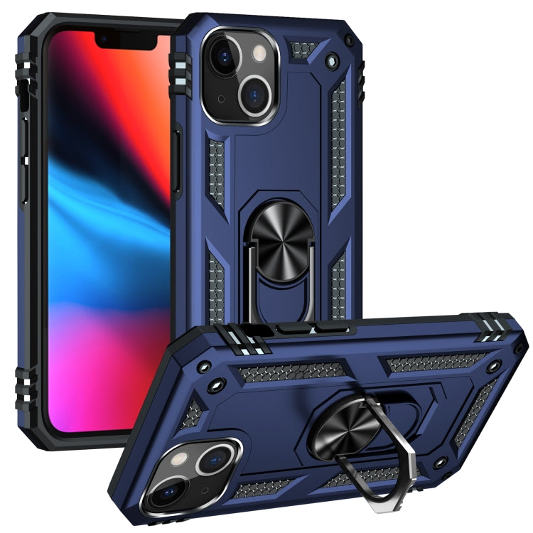For iPhone 13 mini Shockproof TPU + PC Protective Case with 360 Degree Rotating Holder (Blue) - iPhone 13 mini Cases by buy2fix | Online Shopping UK | buy2fix