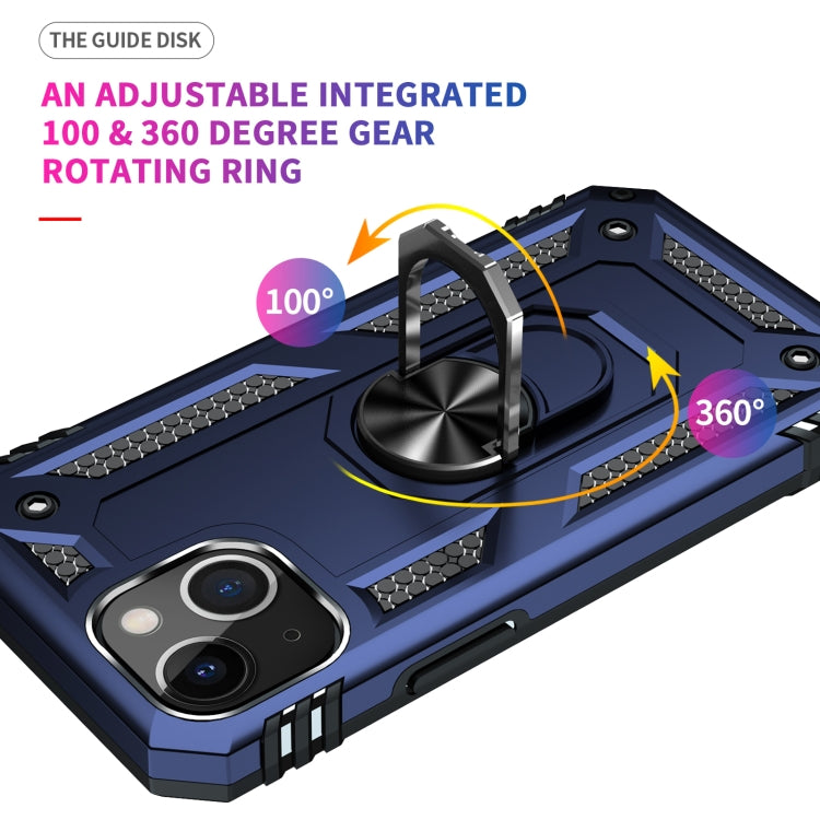 For iPhone 13 mini Shockproof TPU + PC Protective Case with 360 Degree Rotating Holder (Blue) - iPhone 13 mini Cases by buy2fix | Online Shopping UK | buy2fix