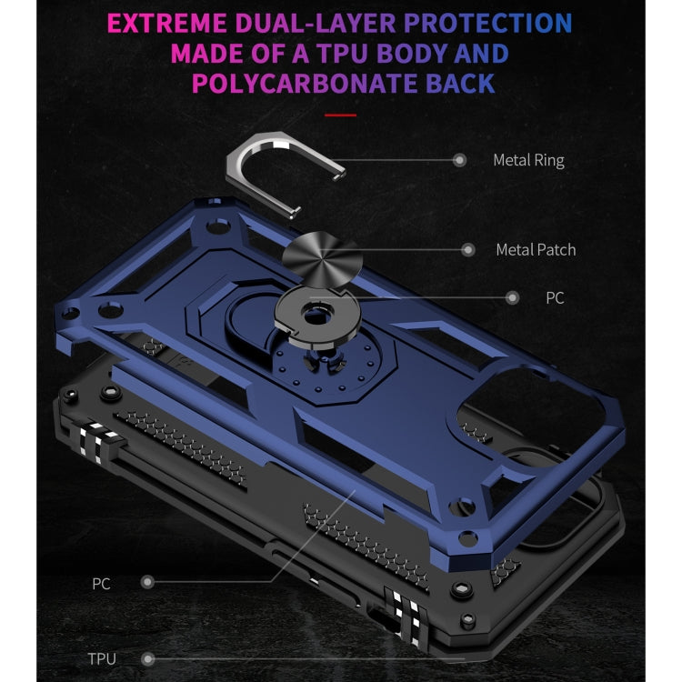 For iPhone 13 mini Shockproof TPU + PC Protective Case with 360 Degree Rotating Holder (Blue) - iPhone 13 mini Cases by buy2fix | Online Shopping UK | buy2fix
