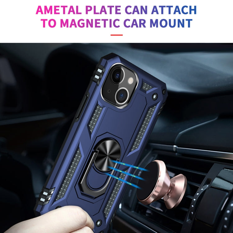 For iPhone 13 mini Shockproof TPU + PC Protective Case with 360 Degree Rotating Holder (Blue) - iPhone 13 mini Cases by buy2fix | Online Shopping UK | buy2fix