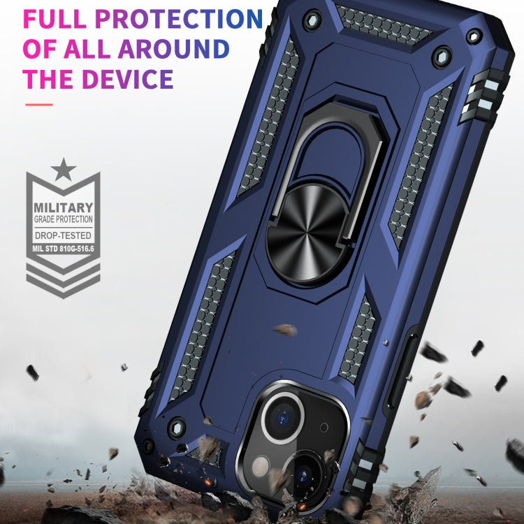 For iPhone 13 mini Shockproof TPU + PC Protective Case with 360 Degree Rotating Holder (Blue) - iPhone 13 mini Cases by buy2fix | Online Shopping UK | buy2fix