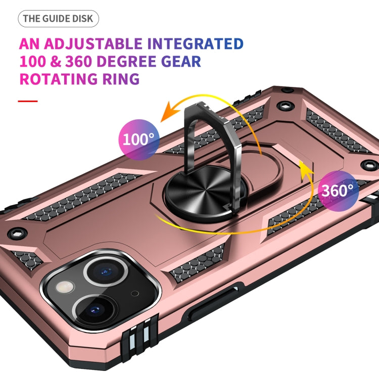 For iPhone 13 mini Shockproof TPU + PC Protective Case with 360 Degree Rotating Holder (Rose Gold) - iPhone 13 mini Cases by buy2fix | Online Shopping UK | buy2fix