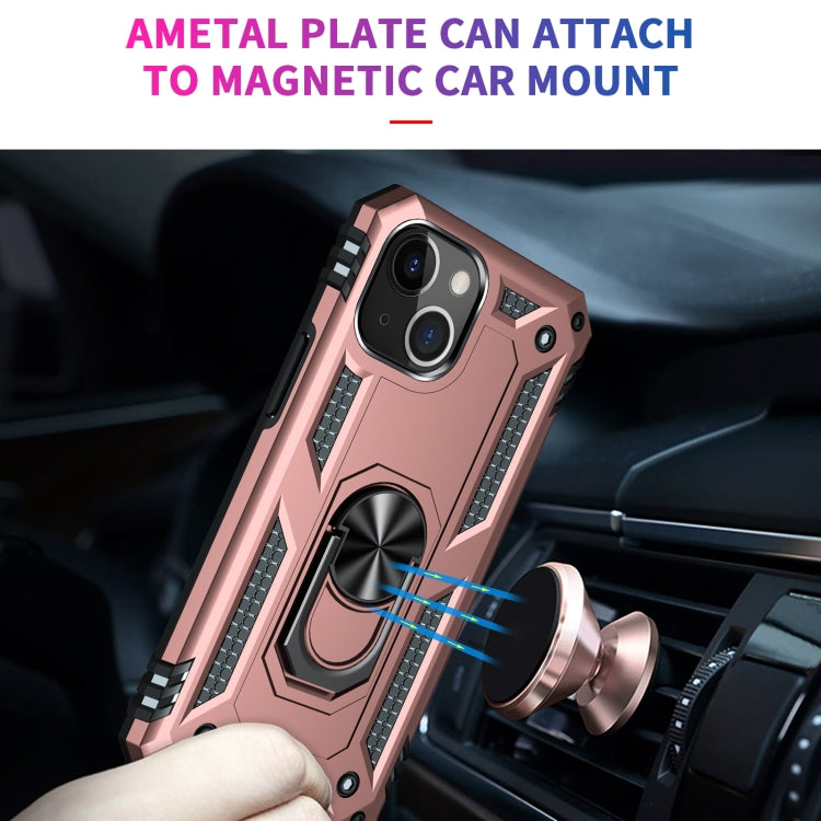 For iPhone 13 mini Shockproof TPU + PC Protective Case with 360 Degree Rotating Holder (Rose Gold) - iPhone 13 mini Cases by buy2fix | Online Shopping UK | buy2fix
