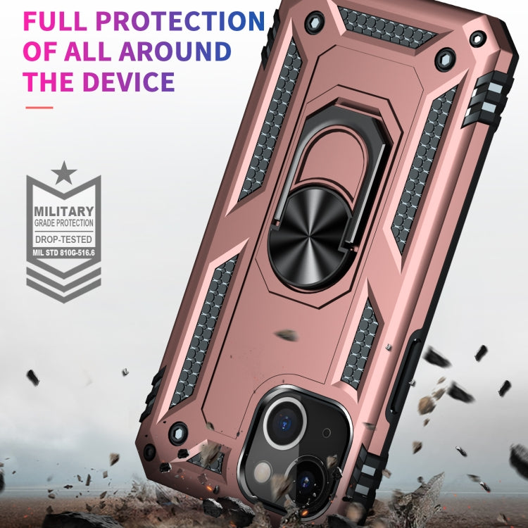 For iPhone 13 mini Shockproof TPU + PC Protective Case with 360 Degree Rotating Holder (Rose Gold) - iPhone 13 mini Cases by buy2fix | Online Shopping UK | buy2fix