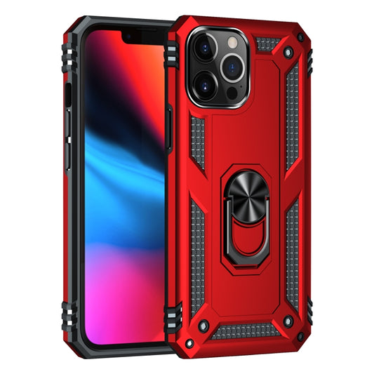 For iPhone 13 Pro Max Shockproof TPU + PC Protective Case with 360 Degree Rotating Holder (Red) by buy2fix