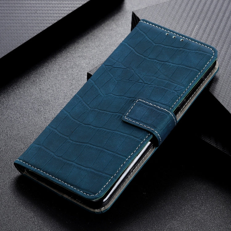 For OPPO Reno6 5G Crocodile Texture Horizontal Flip Leather Case with Holder & Card Slots & Wallet(Dark Green) by buy2fix