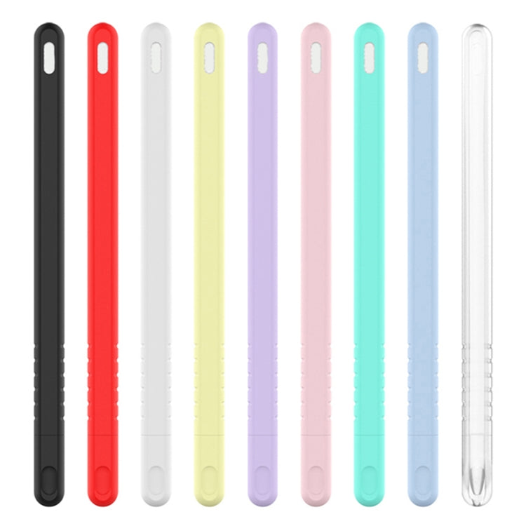 3 in 1 Pure Color Silicone Stylus Pen Protective Case Set for Apple Pencil 2(Transparent) - Pencil Accessories by buy2fix | Online Shopping UK | buy2fix