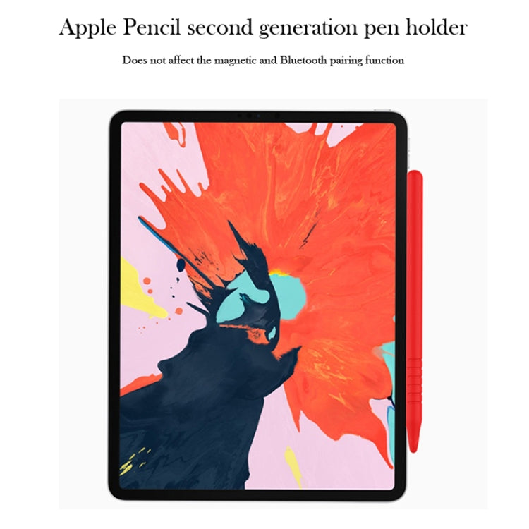 3 in 1 Pure Color Silicone Stylus Pen Protective Case Set for Apple Pencil 2(Black) - Pencil Accessories by buy2fix | Online Shopping UK | buy2fix