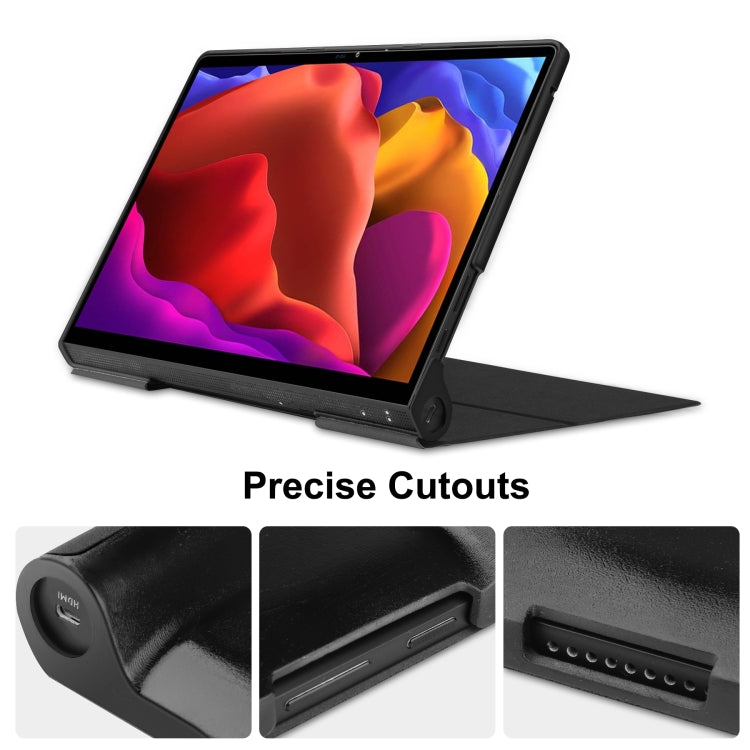 For Lenovo Yoga Pad Pro 13 inch YF K606F Custer Texture Horizontal Flip PU Leather Case with Holder(Black) - Lenovo by buy2fix | Online Shopping UK | buy2fix