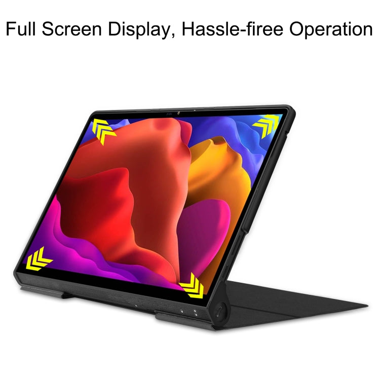 For Lenovo Yoga Pad Pro 13 inch YF K606F Custer Texture Horizontal Flip PU Leather Case with Holder(Black) - Lenovo by buy2fix | Online Shopping UK | buy2fix