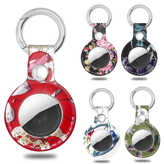 Leather Material Protective Cover For AirTag, Style:Quick Install(Red) by buy2fix