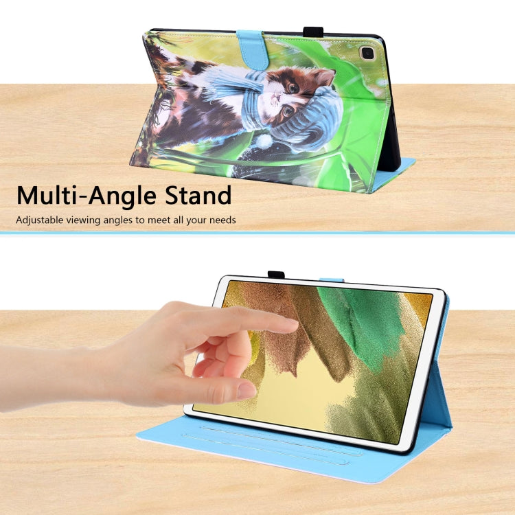 For Samsung Galaxy Tab A7 Lite 8.7 SM-T220 / SM-T225 Animal Pattern Horizontal Flip Leather Case with Holder & Card Slots & Photo Frame(Bib Kitten) - Tab A7 Lite T220 / T225 by buy2fix | Online Shopping UK | buy2fix