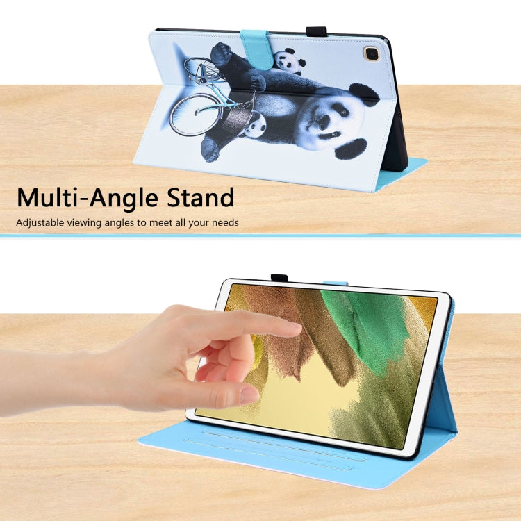 For Samsung Galaxy Tab A7 Lite 8.7 SM-T220 / SM-T225 Animal Pattern Horizontal Flip Leather Case with Holder & Card Slots & Photo Frame(Cycling Panda) - Tab A7 Lite T220 / T225 by buy2fix | Online Shopping UK | buy2fix