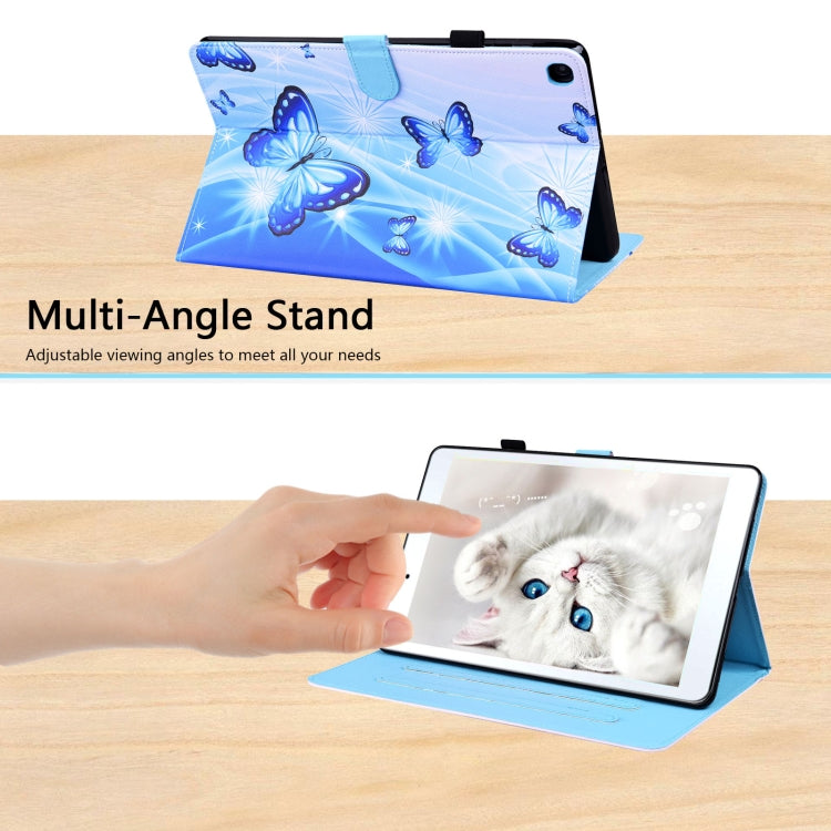 For Samsung Galaxy Tab A 8.0 2019 SM-T290 / SM-T295 Animal Pattern Horizontal Flip Leather Case with Holder & Card Slots & Photo Frame(Blue Butterfly) - Other Galaxy Tab PC by buy2fix | Online Shopping UK | buy2fix