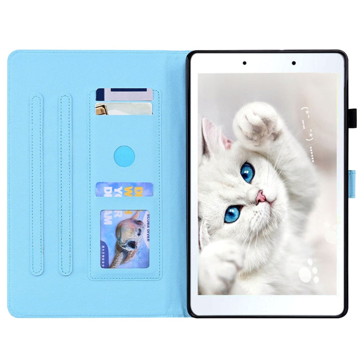 For Samsung Galaxy Tab A 8.0 2019 SM-T290 / SM-T295 Animal Pattern Horizontal Flip Leather Case with Holder & Card Slots & Photo Frame(Blue Butterfly) - Other Galaxy Tab PC by buy2fix | Online Shopping UK | buy2fix